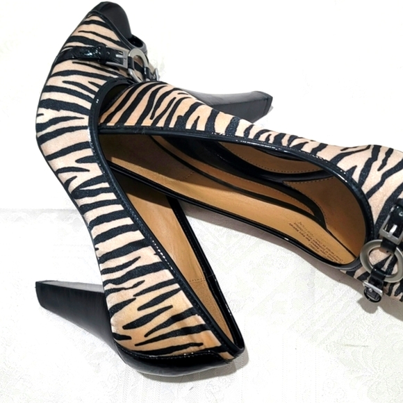 Naturalizer N5 Comfort Open Toe Zebra Pumps Size 8 - Picture 5 of 9